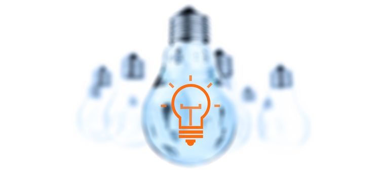 creative idea and leadership concept light bulb on white background