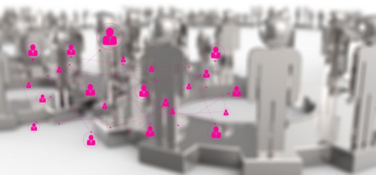 graphics pink human social network as concept