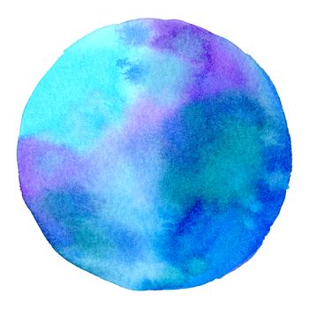 Abstract watercolor hand painting in circle shape for the text message background. Colorful splashing in the paper. Perfect for branding, greetings, websites, digital media, invites, weddings.