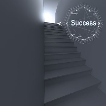 3d stairway to success as business concept