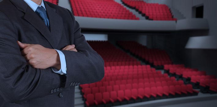 success businessman as theater manager as concept