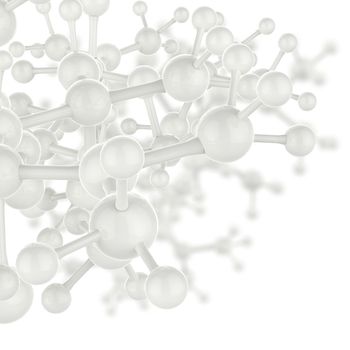 Molecule white color 3d as concept as medical concept