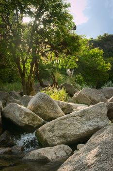 Rocky mountain creek near Potrero de los Funes, San Luis, Argentina.