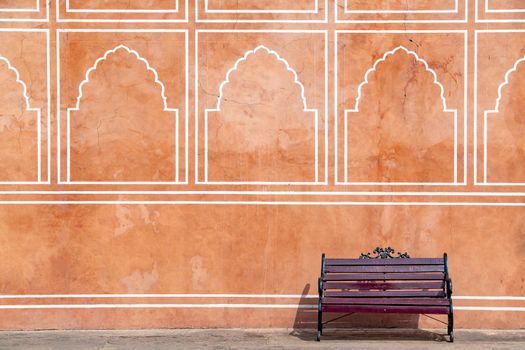 Jaipur city palace in Jaipur city, Rajasthan, India. An UNESCO world heritage know as beautiful pink color architectural elements. A famous destination in India.