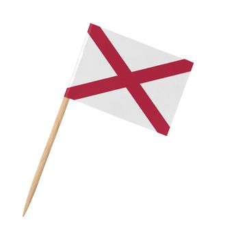 Small paper US-state flag on wooden stick - Alabama - Isolated on white