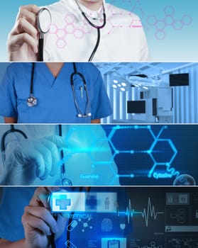 Collage of Various modern medical concept