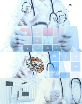 Collage of Various modern medical concept