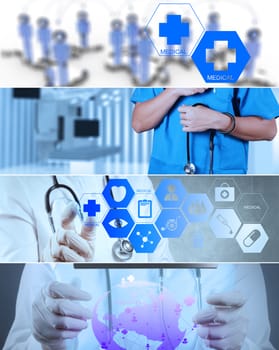 Collage of Various modern medical concept