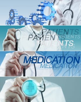 Collage of Various modern medical concept 