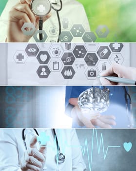 Collage of Various modern medical concept 