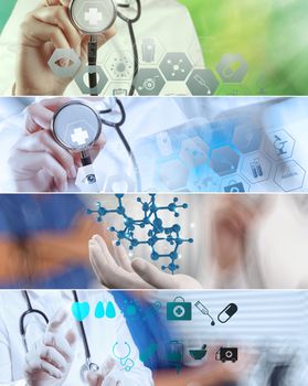 Collage of Various modern medical concept 