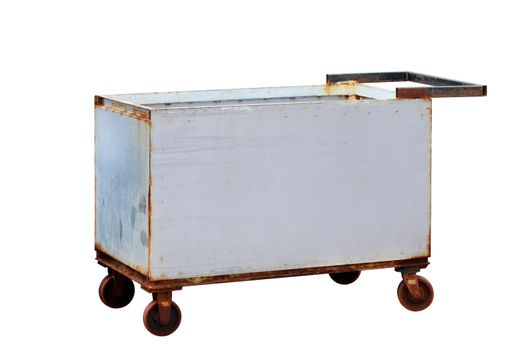 Steel cart, pick up your goods old, Trolley Square shaped Steel trolley, Trailer trash and clear, put its old pickup, pick up around, Tipper Steel, Trailer old Construction cart