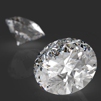 Diamonds 3d in composition as concept