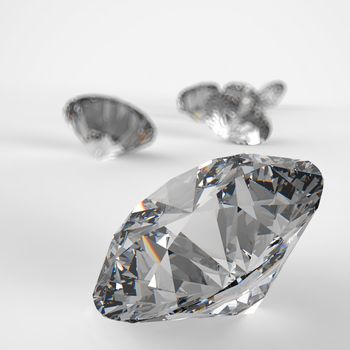 Diamonds 3d in composition as concept