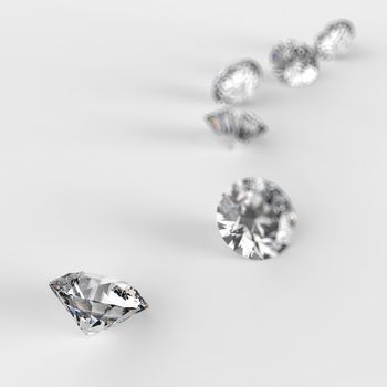 Diamonds 3d in composition as concept