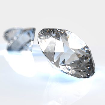 Diamonds  on white background 3d model