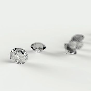 Diamonds 3d in composition as concept