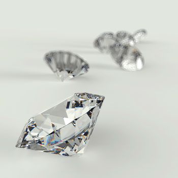 Diamonds 3d in composition as concept