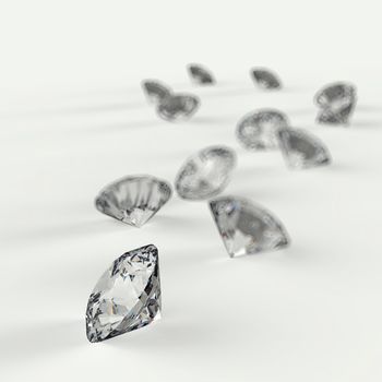 Diamonds 3d in composition as concept