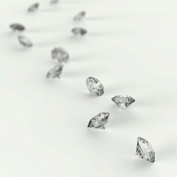 Diamonds 3d in composition as concept