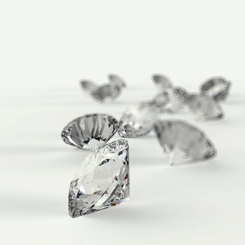 Diamonds 3d in composition as concept