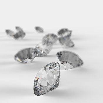 Diamonds 3d in composition as concept