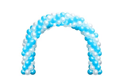 Balloon Archway door Blue and white, Arches wedding, Balloon Festival design decoration elements with arch floral design isolated on white Background