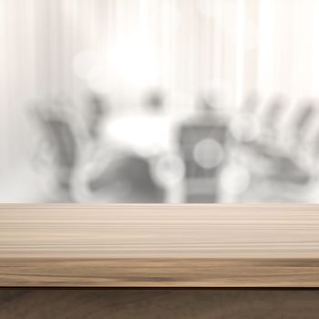 Empty table and blurred  background for business product presentation