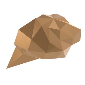 low poly geometric speech bubble on white background