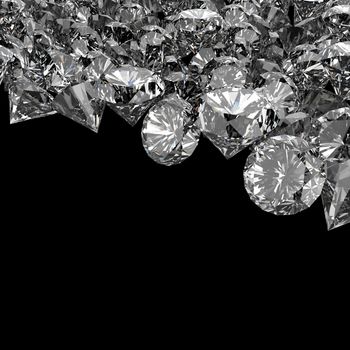 Diamonds 3d in composition as concept 