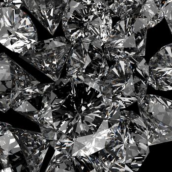 Diamonds 3d in composition as concept