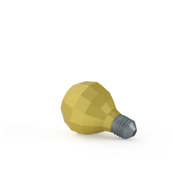 low polygonal 3d light bulb concept symbol