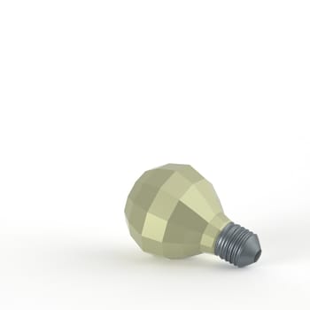 low polygonal 3d light bulb concept symbol