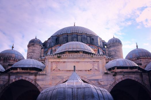 Sehzade Mosque, in Istanbul, Turkey. Exterior view of the main dome.