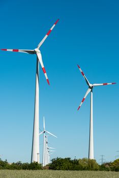 Wind energy plant seen in rural Germany