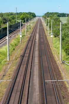 Two highspeed railroad tracks seen in Germany