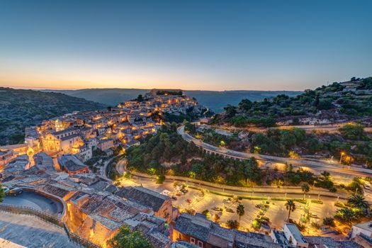 Dawn at the old baroque town of Ragusa Ibla in Sicily, Italy