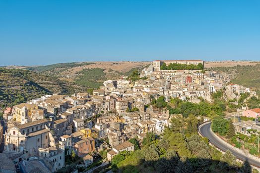 The old baroque town of Ragusa Ibla in Sicily on a sunny day