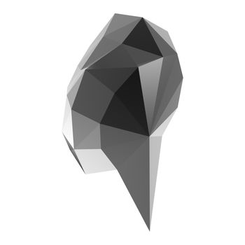 low poly geometric speech bubble on white background