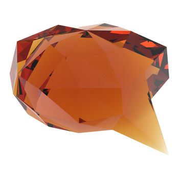 low poly geometric speech bubble on white background