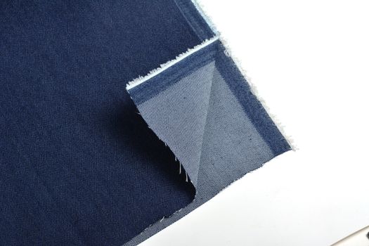 blue fabric texture, closeup, background. Use for sewing and tailoring, Sew dress and cloth