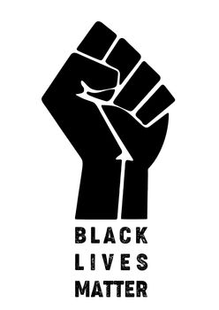 Black Lives Matter raised fist symbol illustration