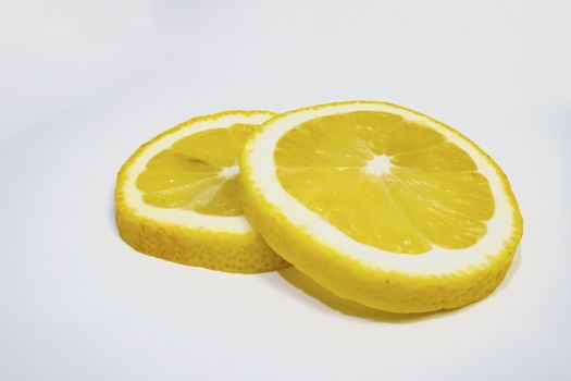lemon slices on white background