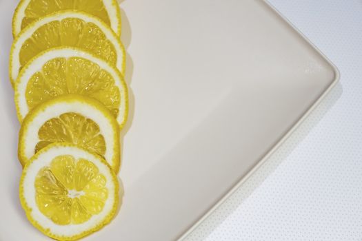 lemon slices on white background