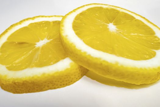 lemon slices on white background