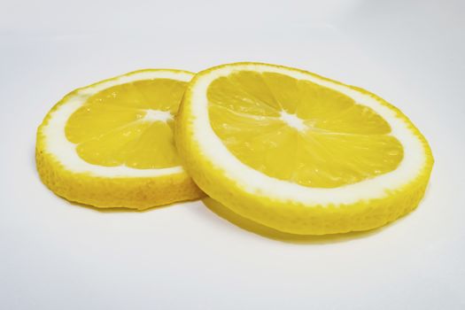 lemon slices on white background