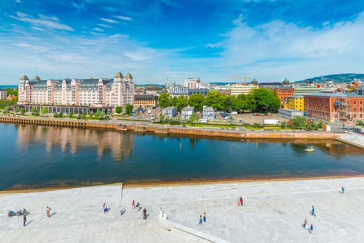 Panoramic cityscape of Oslo on summer day, Norway