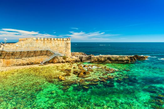 View of The Forte Vigliena in Ortygia, Syracuse. Sicily, Italy