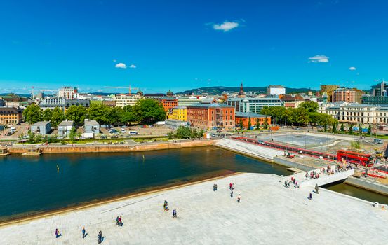 Beautiful panorama of Oslo on a summer day, Norway