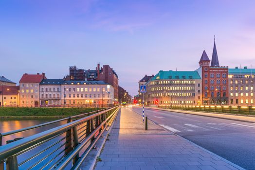 Malmo cityscape at the evening, Sweden